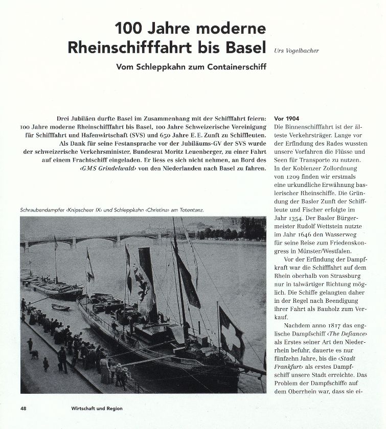 100 Jahre moderne Rheinschifffahrt bis Basel – Seite 1