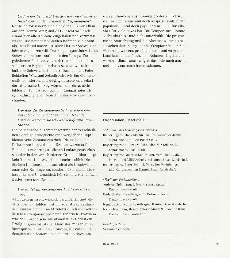‹Basel 2001› – zwischen Europa und der Schweiz – Seite 2