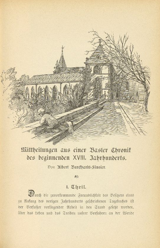 Mitteilungen aus einer Basler Chronik des beginnenden XVIII. Jahrhunderts [Sam. v. Brunn] – Seite 1