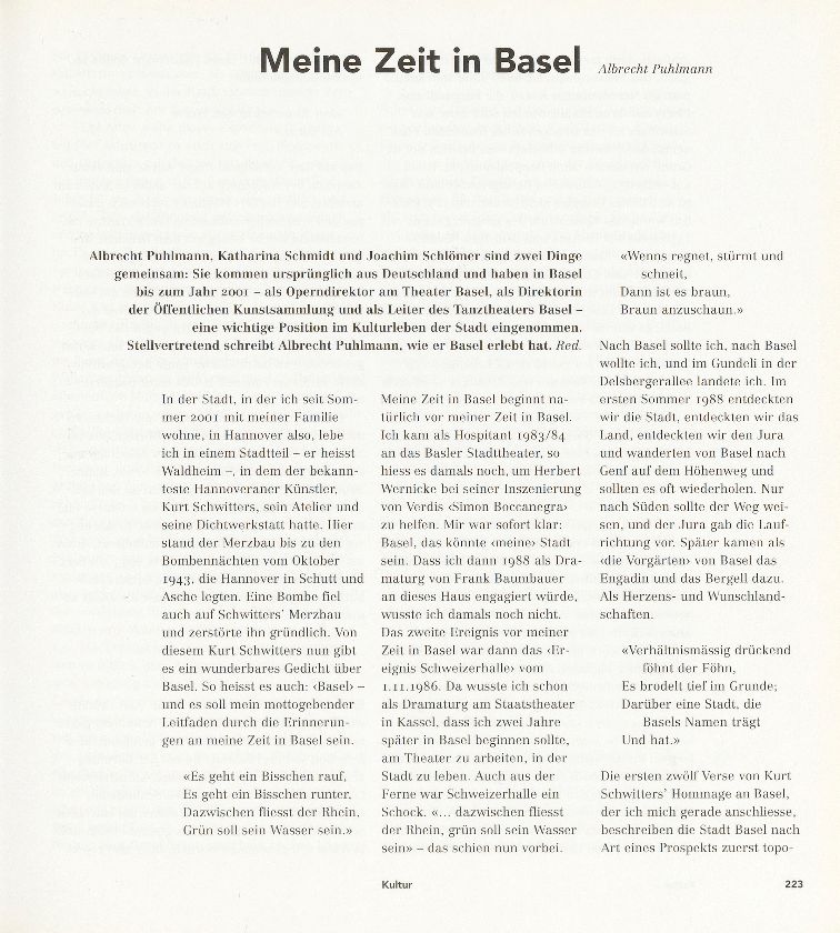 Meine Zeit in Basel – Seite 1
