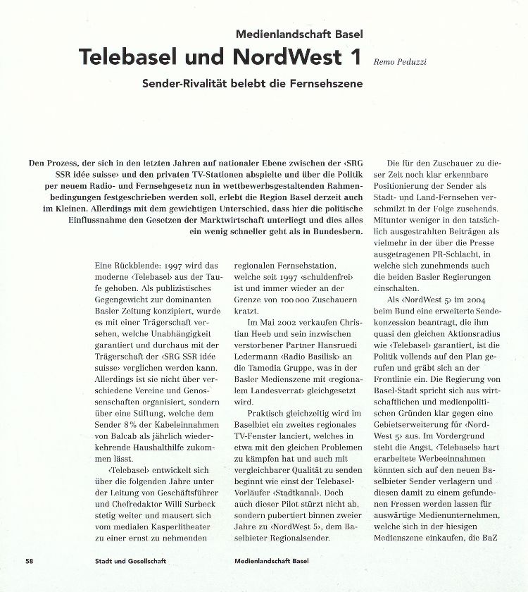 Telebasel und NordWest 1 – Seite 1