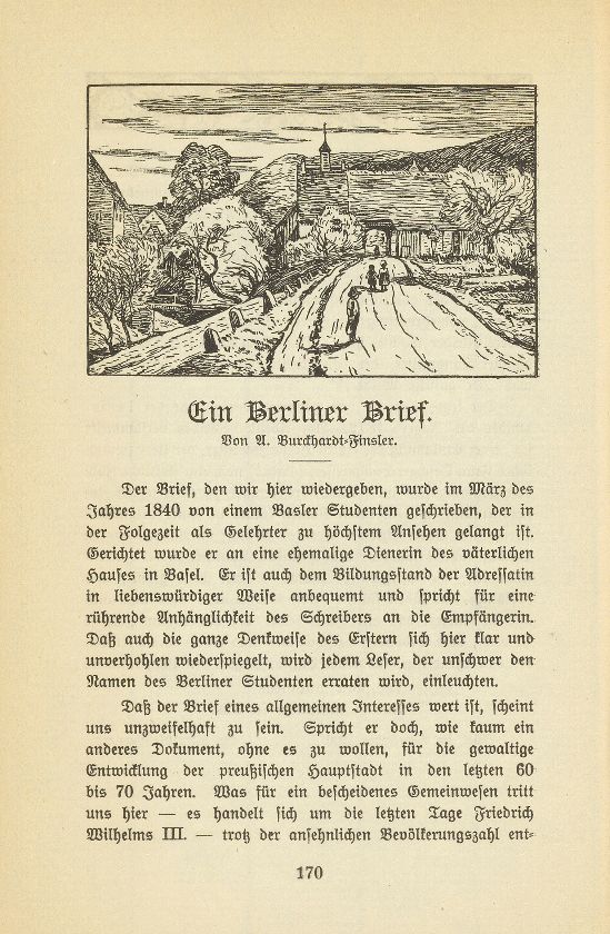 Ein Berliner Brief [Jacob Burckhardt] – Seite 1