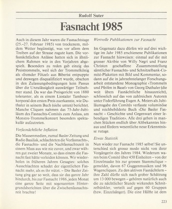 Fasnacht 1985 – Seite 1