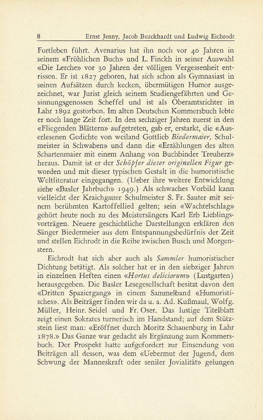 Jacob Burckhardt und Ludwig Eichrodt, der Erfinder des Biedermeier – Seite 2