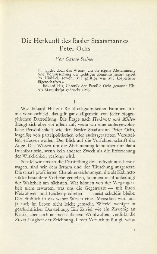 Die Herkunft des Basler Staatsmannes Peter Ochs – Seite 1