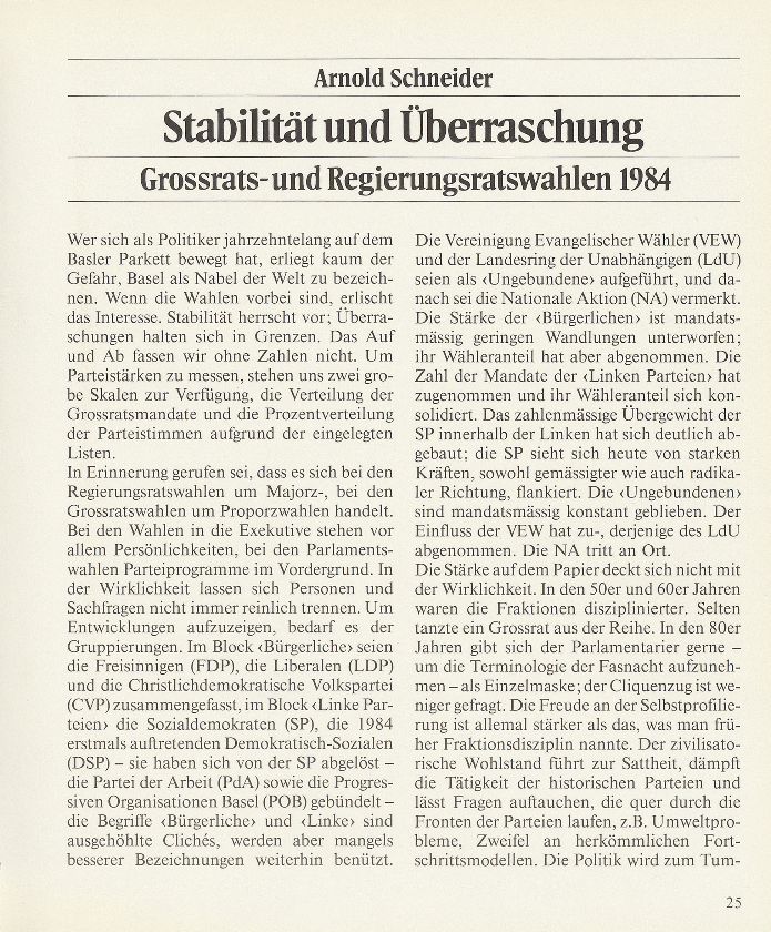 Grossrats- und Regierungsratswahlen 1984 – Seite 1