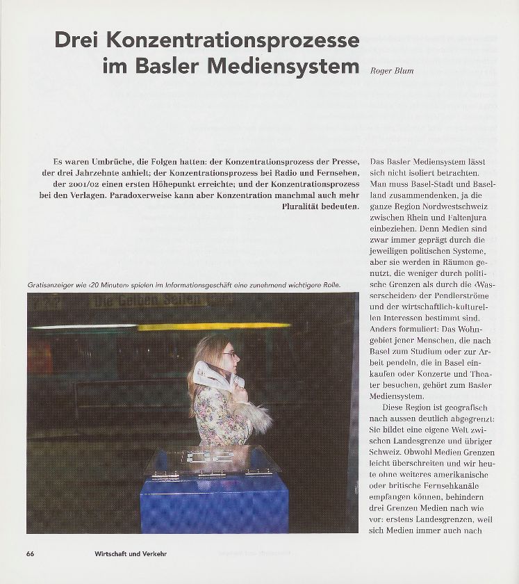 Drei Konzentationsprozesse im Basler Mediensystem – Seite 1