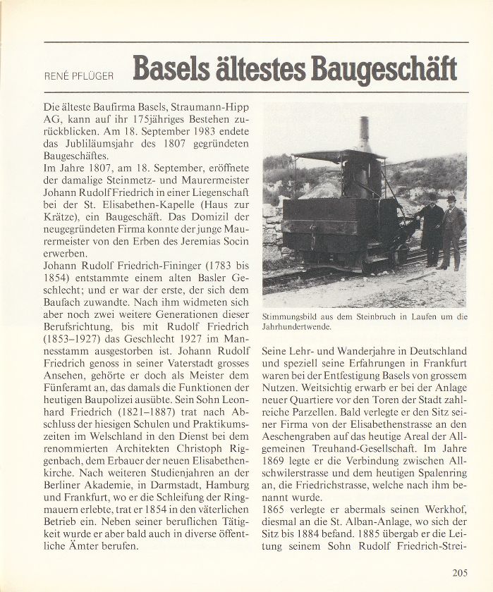 Basels ältestes Baugeschäft – Seite 1