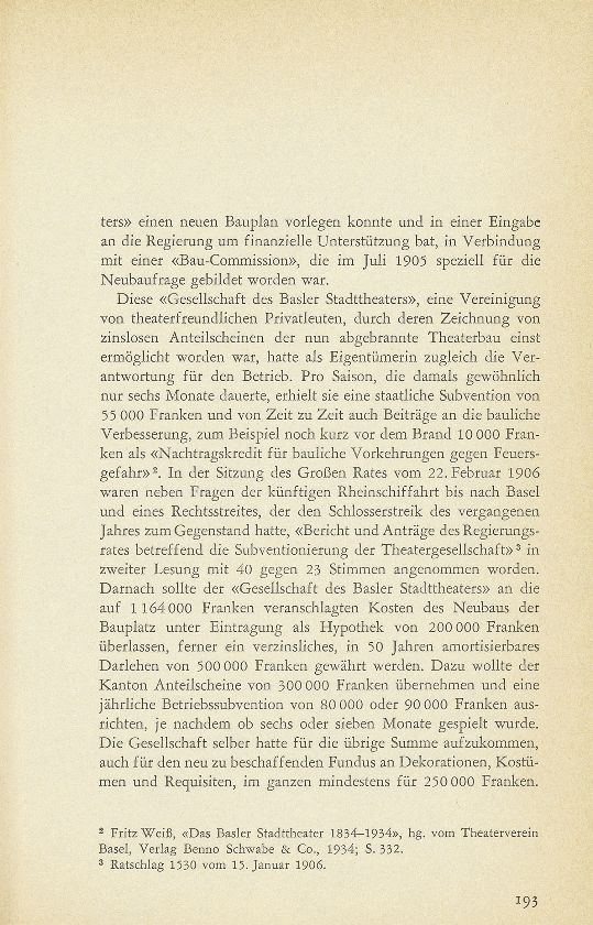 Aus der Baugeschichte des jetzigen Basler Stadttheaters. (Im Hinblick auf den im Entstehen begriffenen Neubau) – Seite 2