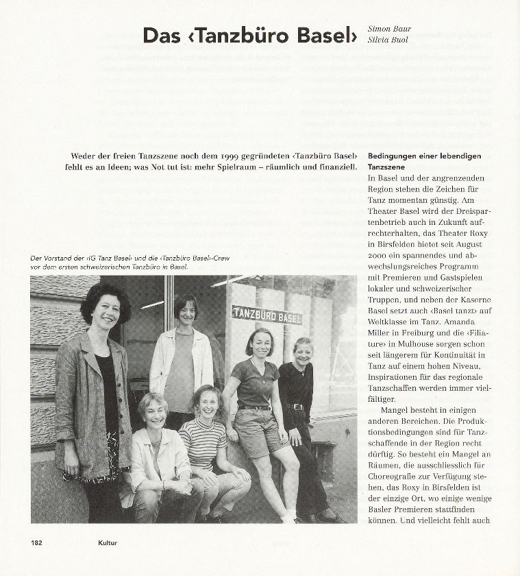 Das ‹Tanzbüro Basel› – Seite 1