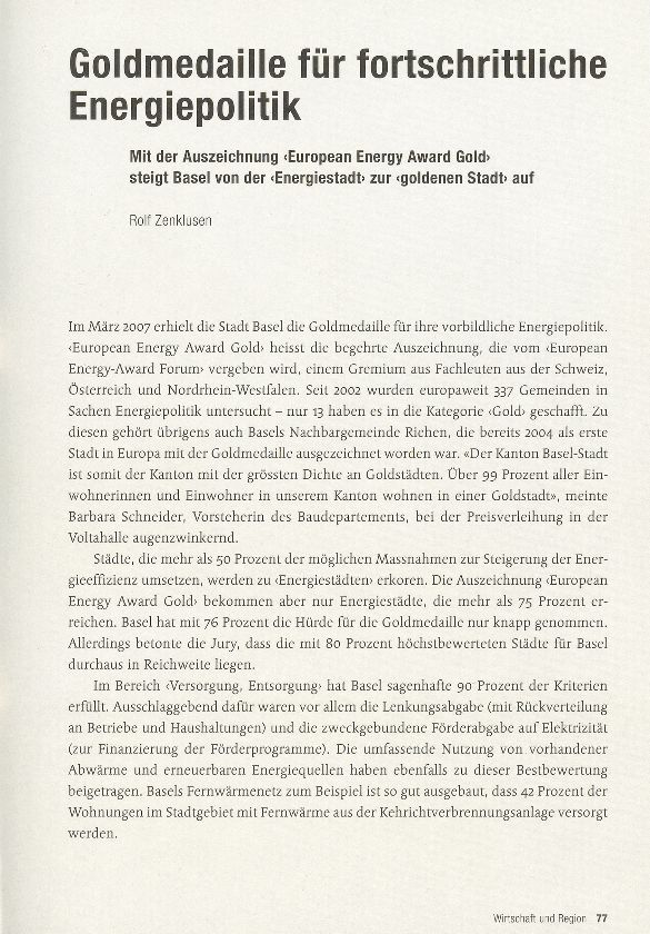 Goldmedaille für fortschrittliche Energiepolitik – Seite 1