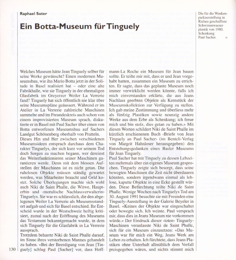 Ein Botta-Museum für Tinguely – Seite 1
