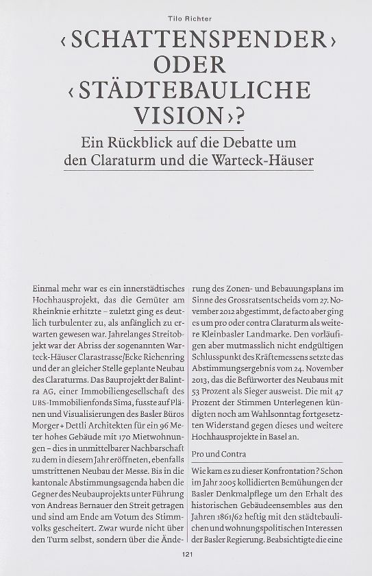 ‹Schattenspender› oder ‹Städtebauliche Vision›? – Seite 1