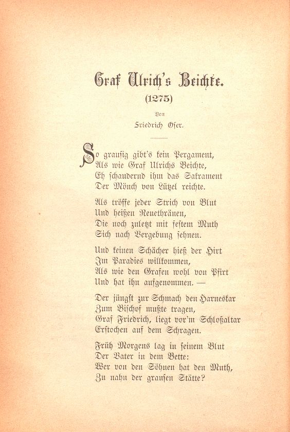 Graf Ulrich's Beichte [Gedicht] – Seite 1