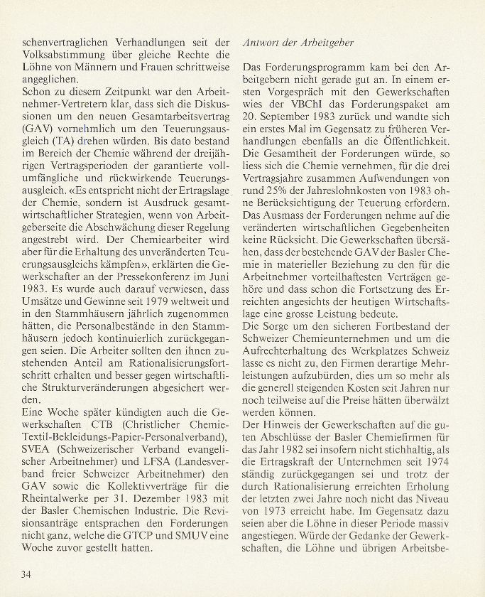 Gesamtarbeitsvertrags-Verhandlungen 1983/1984 – Seite 2