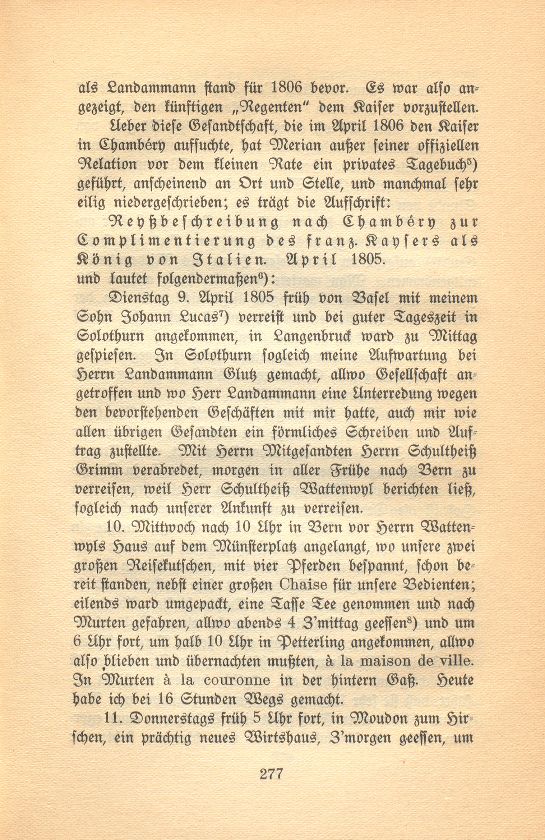 Bürgermeister Andreas Merians Reyssbeschreibung nach Chambéry zur Complimentierung des französischen Kaisers als König von Italien April 1805 – Seite 2
