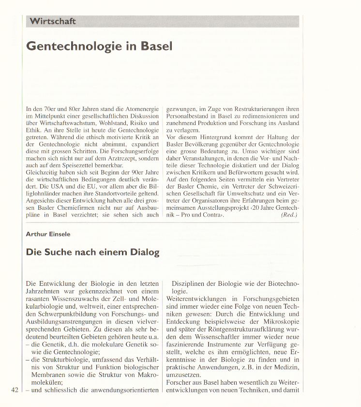 Gentechnologie in Basel – Seite 1