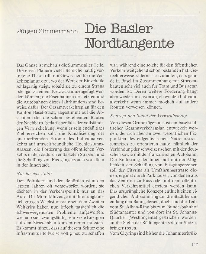Die Basler Nordtangente – Seite 1