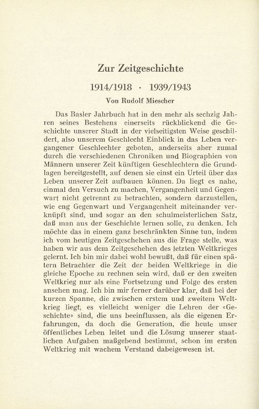Zur Zeitgeschichte. 1914/1918–1939/1943 – Seite 1
