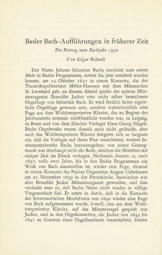 Basler Bach-Aufführungen in früherer Zeit – Seite 1