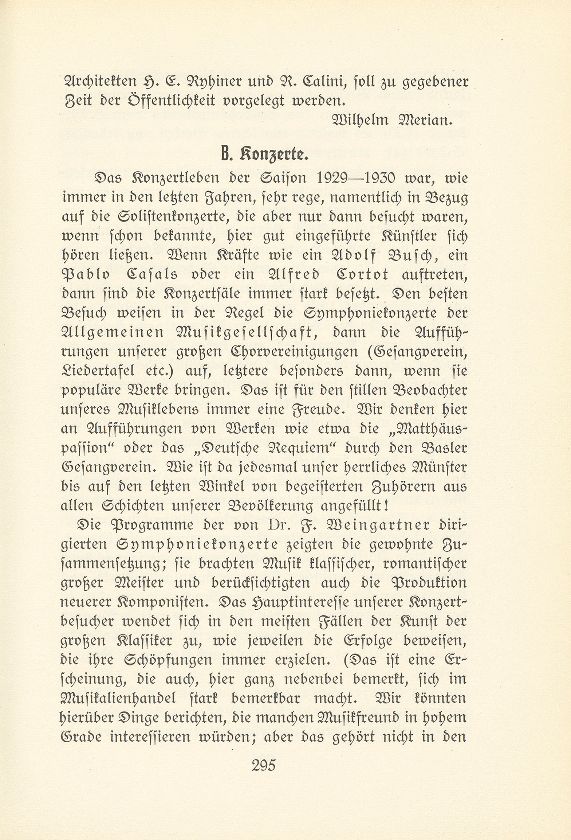 Das künstlerische Leben in Basel vom 1. Oktober 1929 bis 30. September 1930 – Seite 1