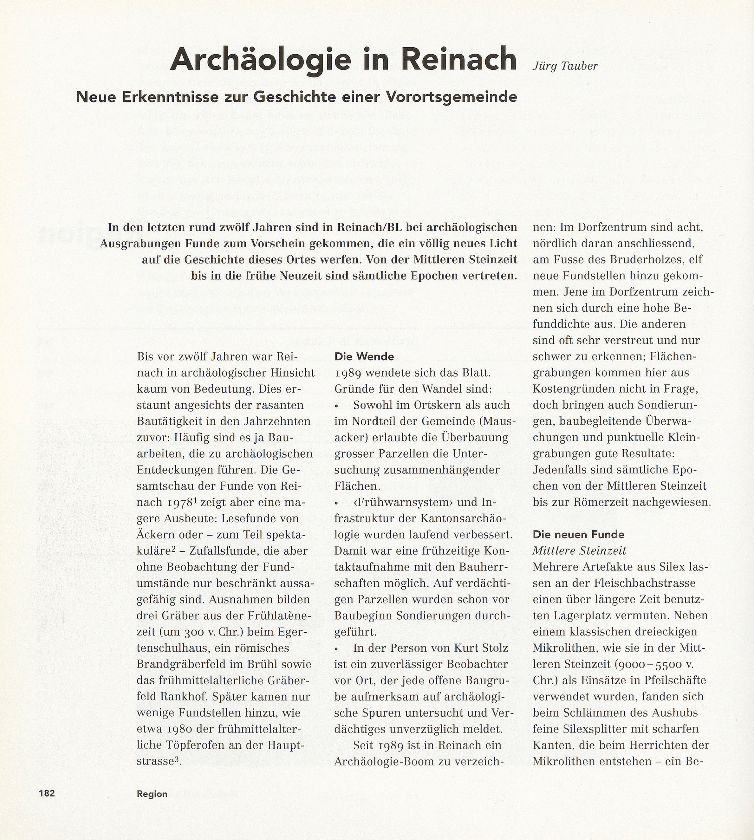 Archäologie in Reinach – Seite 1