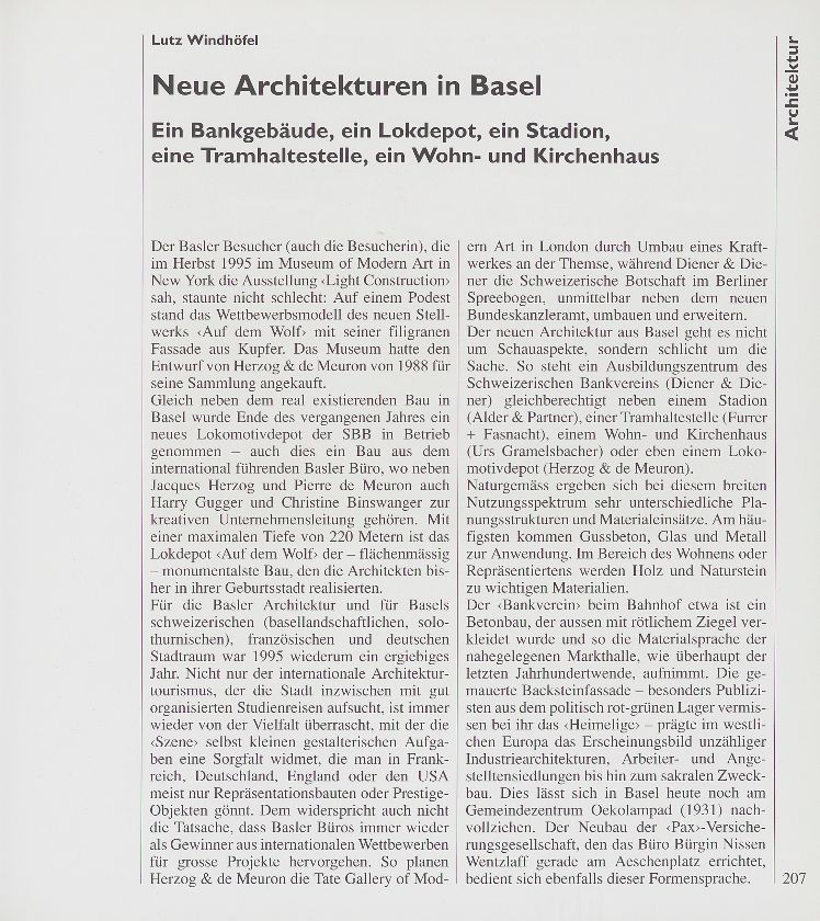Neue Architekturen in Basel – Seite 1