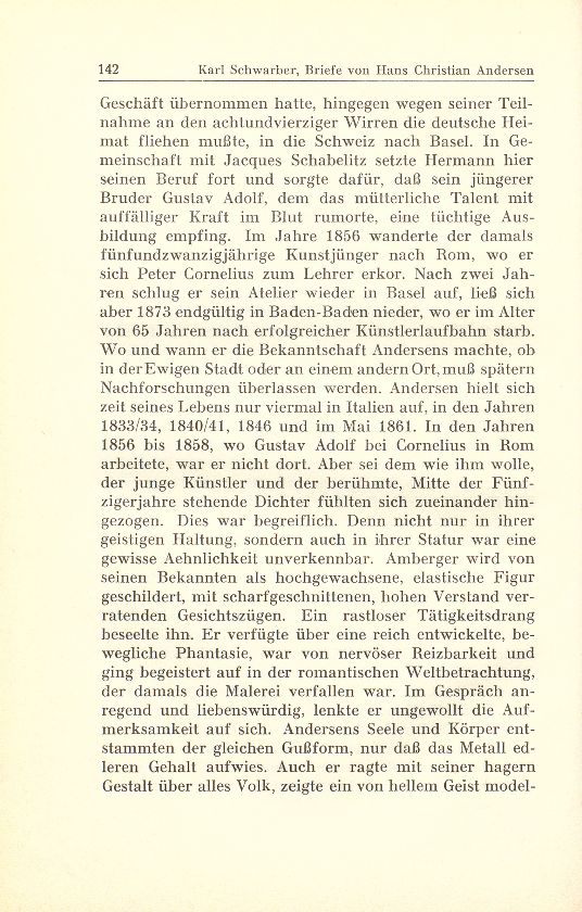 Briefe des Märchendichters Hans Christian Andersen an den Basler Kunstmaler Gustav Adolf Amberger – Seite 3