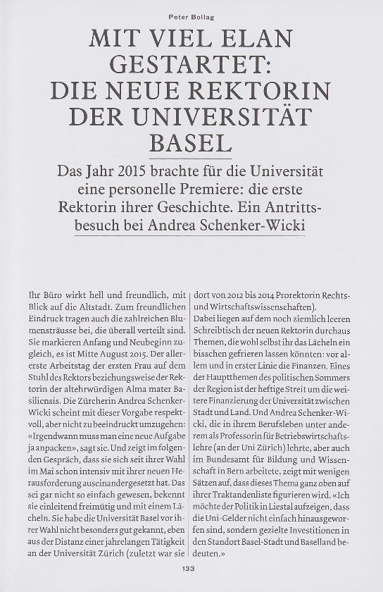 Mit viel Elan gestartet: Die neue Rektorin der Universität Basel – Seite 1