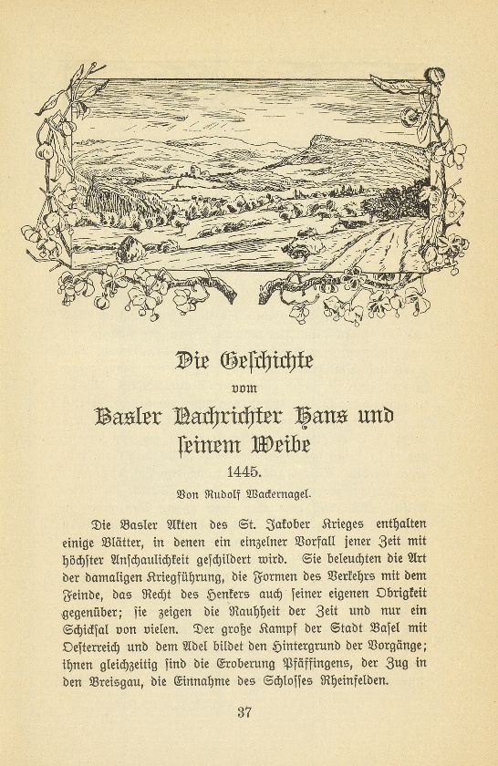 Die Geschichte vom Basler Nachrichter Hans und seinem Weibe 1445 – Seite 1