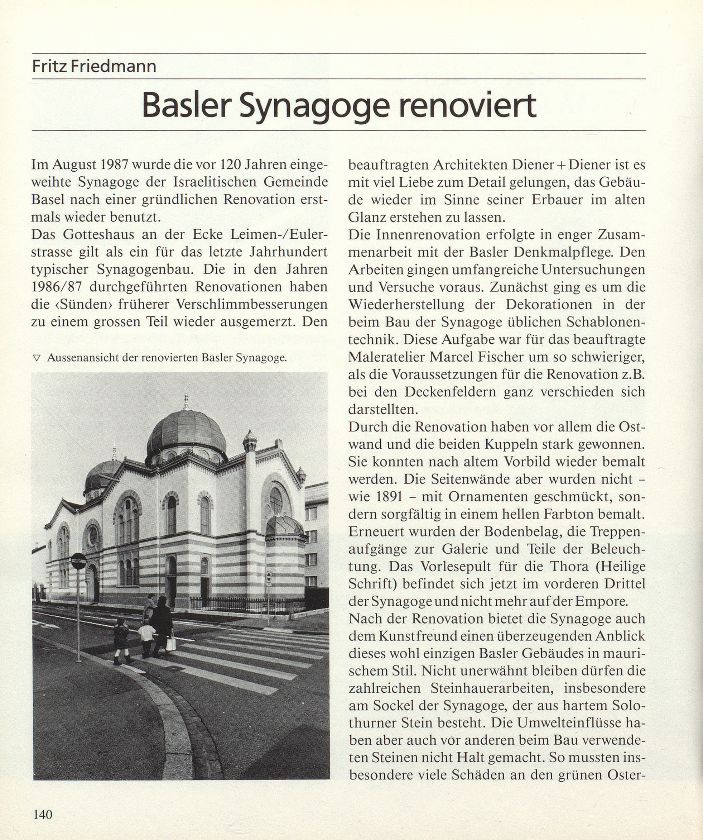 Basler Synagoge renoviert – Seite 1