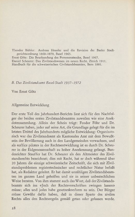 100 Jahre Ziviltrauung in Basel (19. September 1972) – Seite 1