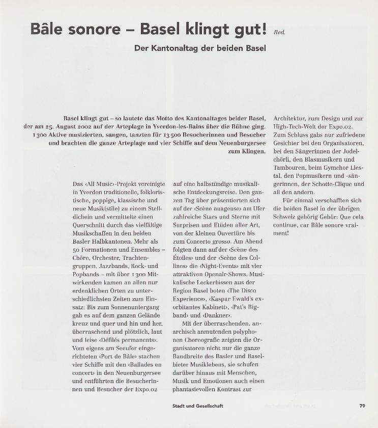 Bâle sonore – Basel klingt gut – Seite 1