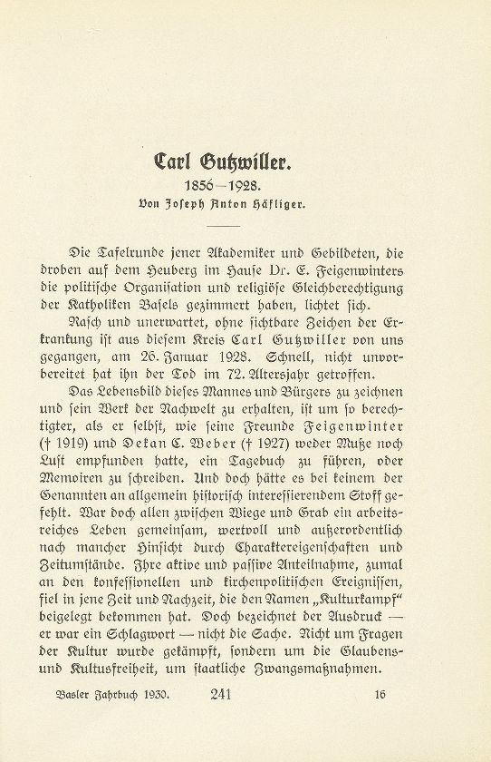 Carl Gutzwiller 1856-1928 – Seite 1
