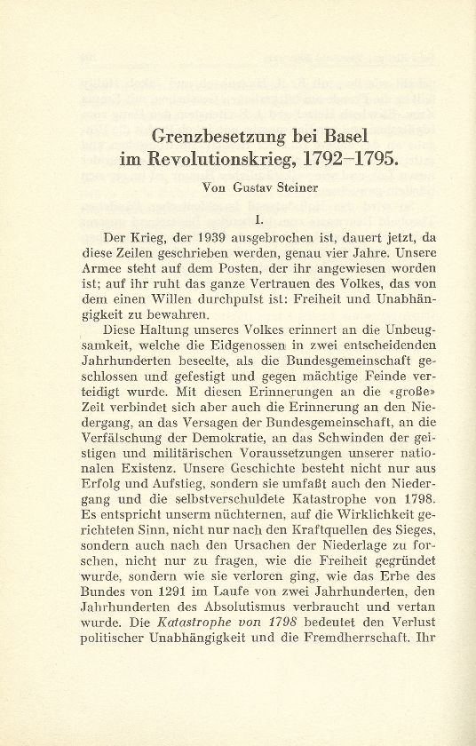 Grenzbesetzung bei Basel im Revolutionskrieg 1792-1795 – Seite 1