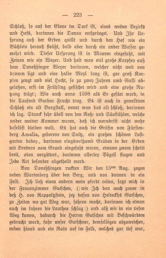 Felix Platters Reiss gen Simringen auf Graf Christofel von Zolleren Hochzeith – Seite 3