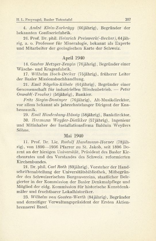 Basler Totentafel vom 1. Oktober 1939 bis 31. September 1940 – Seite 3