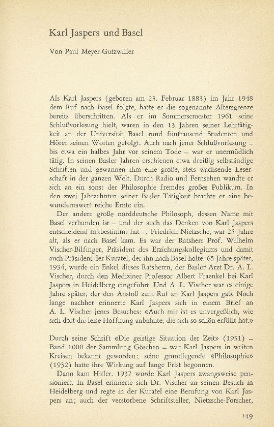 Karl Jaspers und Basel – Seite 1