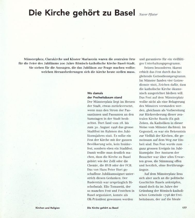 200 Jahre RKK. Römisch-katholische Kirche Basel-Stadt – Seite 1