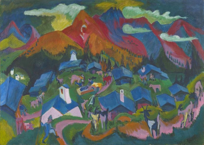 Ernst Ludwig Kirchner, «Stafelalp, Rückkehr der Tiere», 1919, 120×168 cm, Öl auf Leinwand – {source?html}