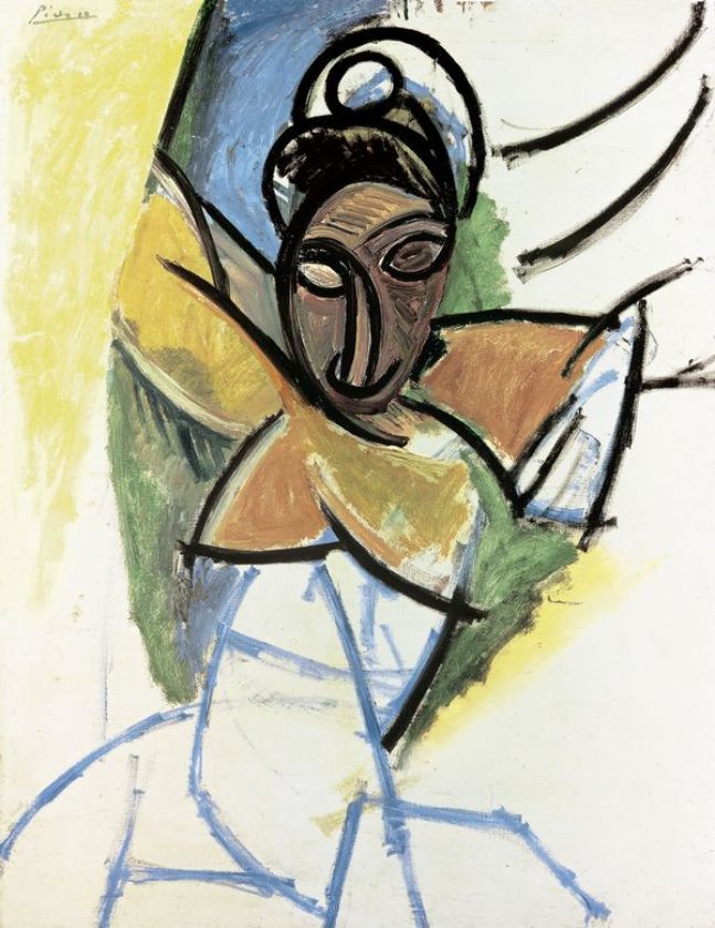  Pablo Picasso, Femme (Epoque des «Demoiselles d’Avignon»), 1907, Öl auf Leinwand, 119 x 93,5 cm, Fondation Beyeler, Riehen / Basel  – {source?html}