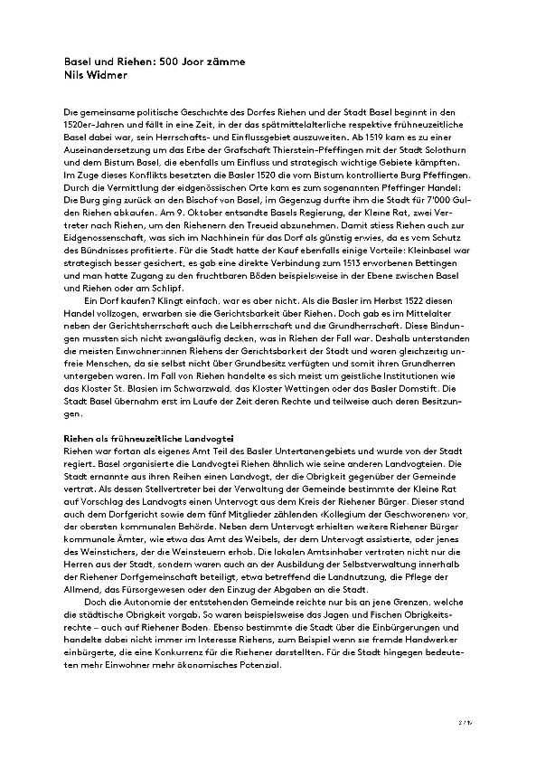 Basel und Riehen: 500 Joor zämme – Seite 2