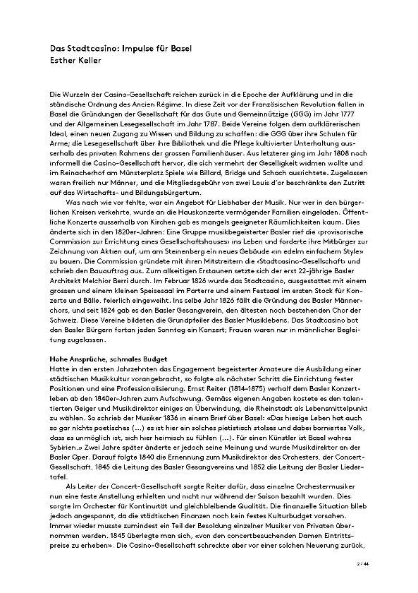 Das Stadtcasino: Impulse für Basel – Seite 2