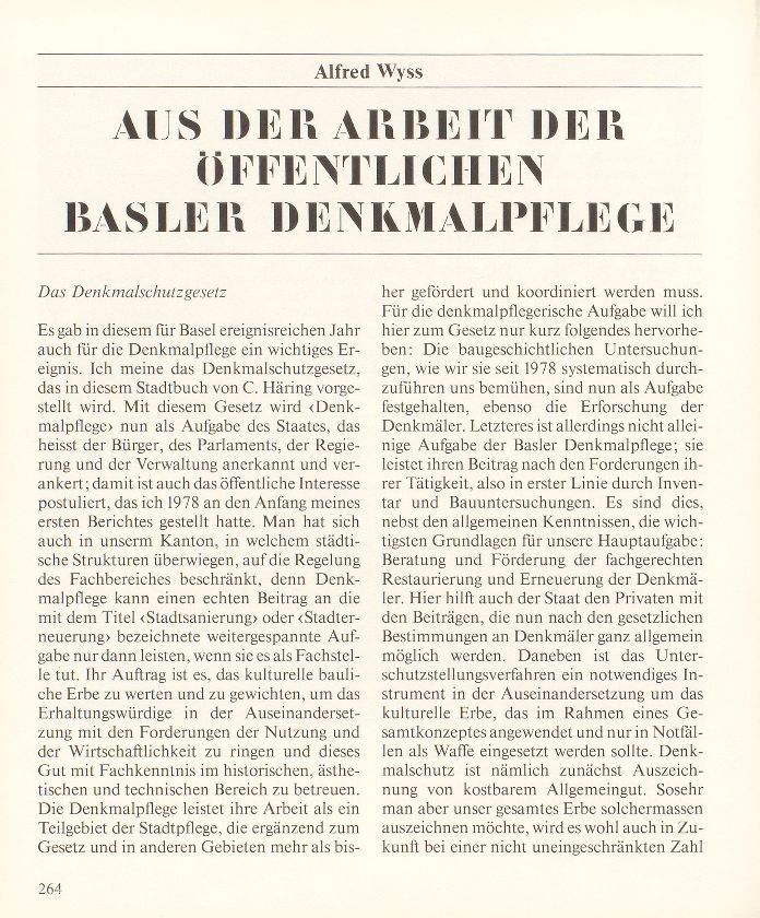 Aus der Arbeit der Öffentlichen Basler Denkmalpflege – Seite 1
