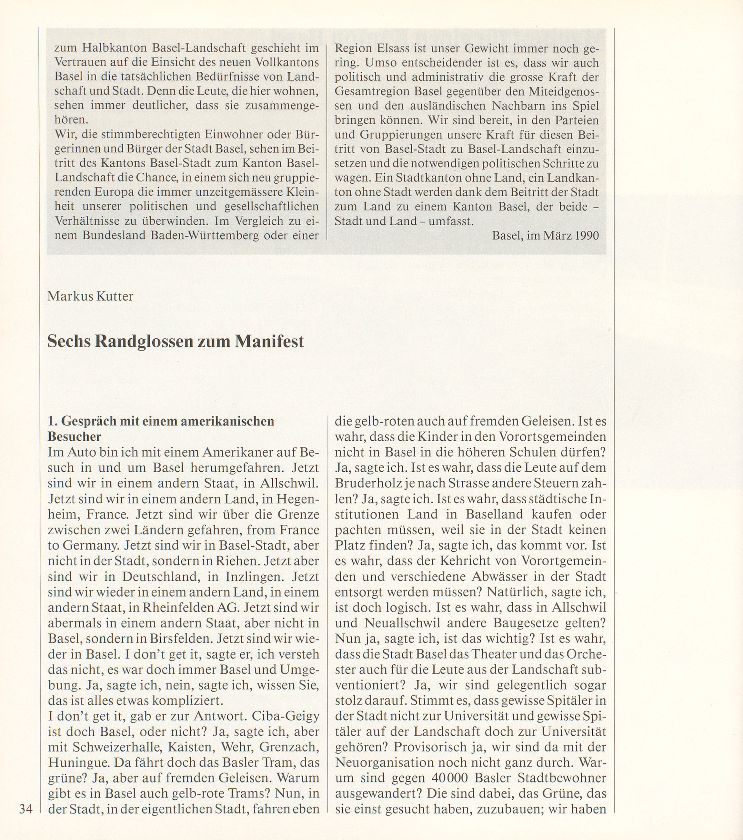 Manifest für einen Kanton Basel – Seite 2