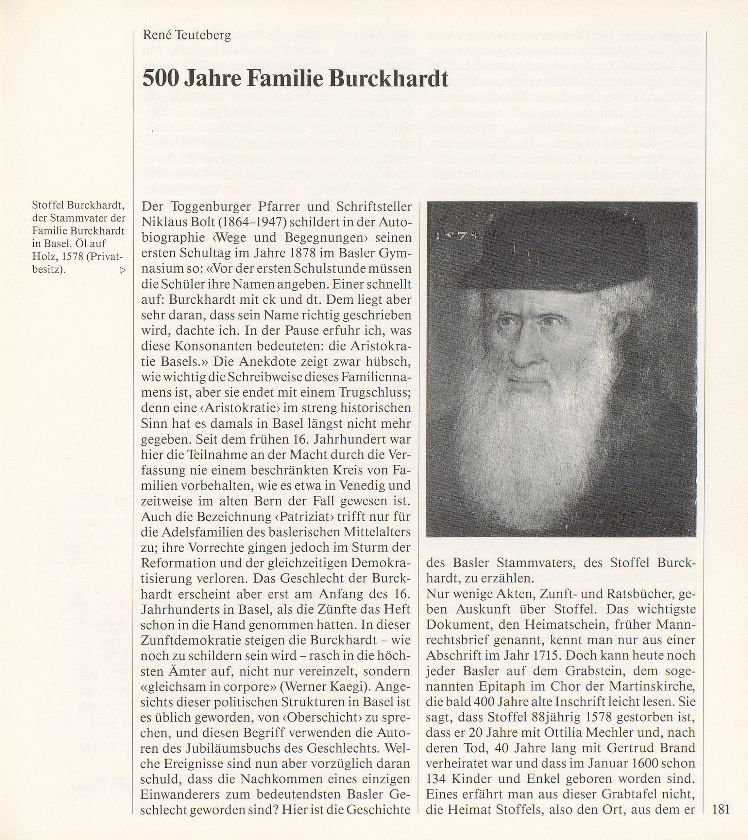 500 Jahre Familie Burckhardt – Seite 1