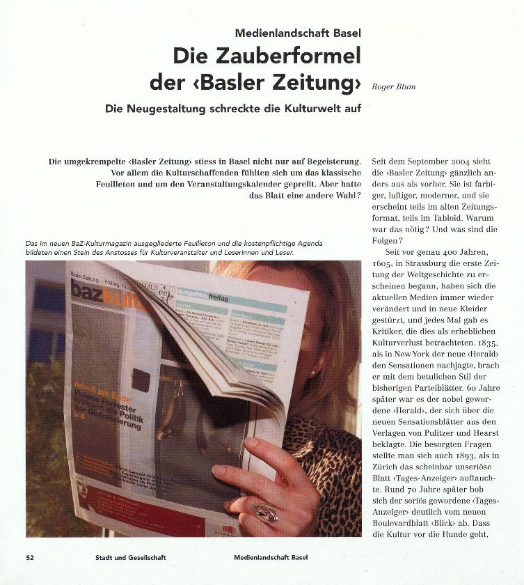 Die Zauberformel der ‹Basler Zeitung› – Seite 1