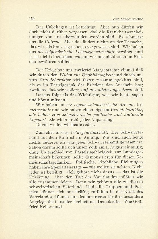 Zur Zeitgeschichte. Offizielle Bundesfeier auf dem Münsterplatz am 1. August 1946 [Ansprache] – Seite 2