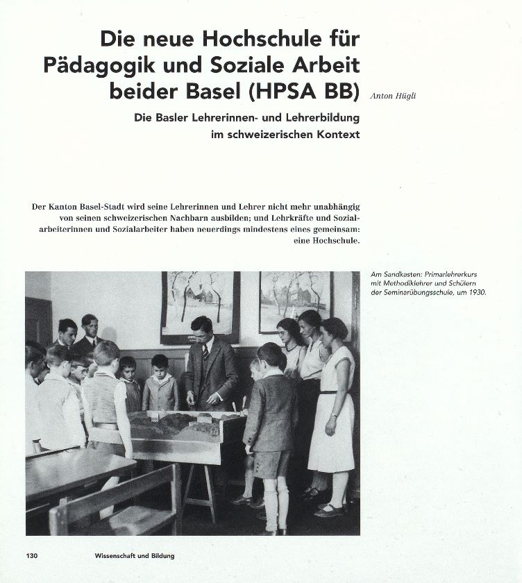 Die neue Hochschule für Pädagogik und Soziale Arbeit beider Basel (HPSA BB) – Seite 1