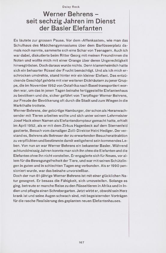 Werner Behrens – seit sechzig Jahren im Dienst der Basler Elefanten – Seite 2